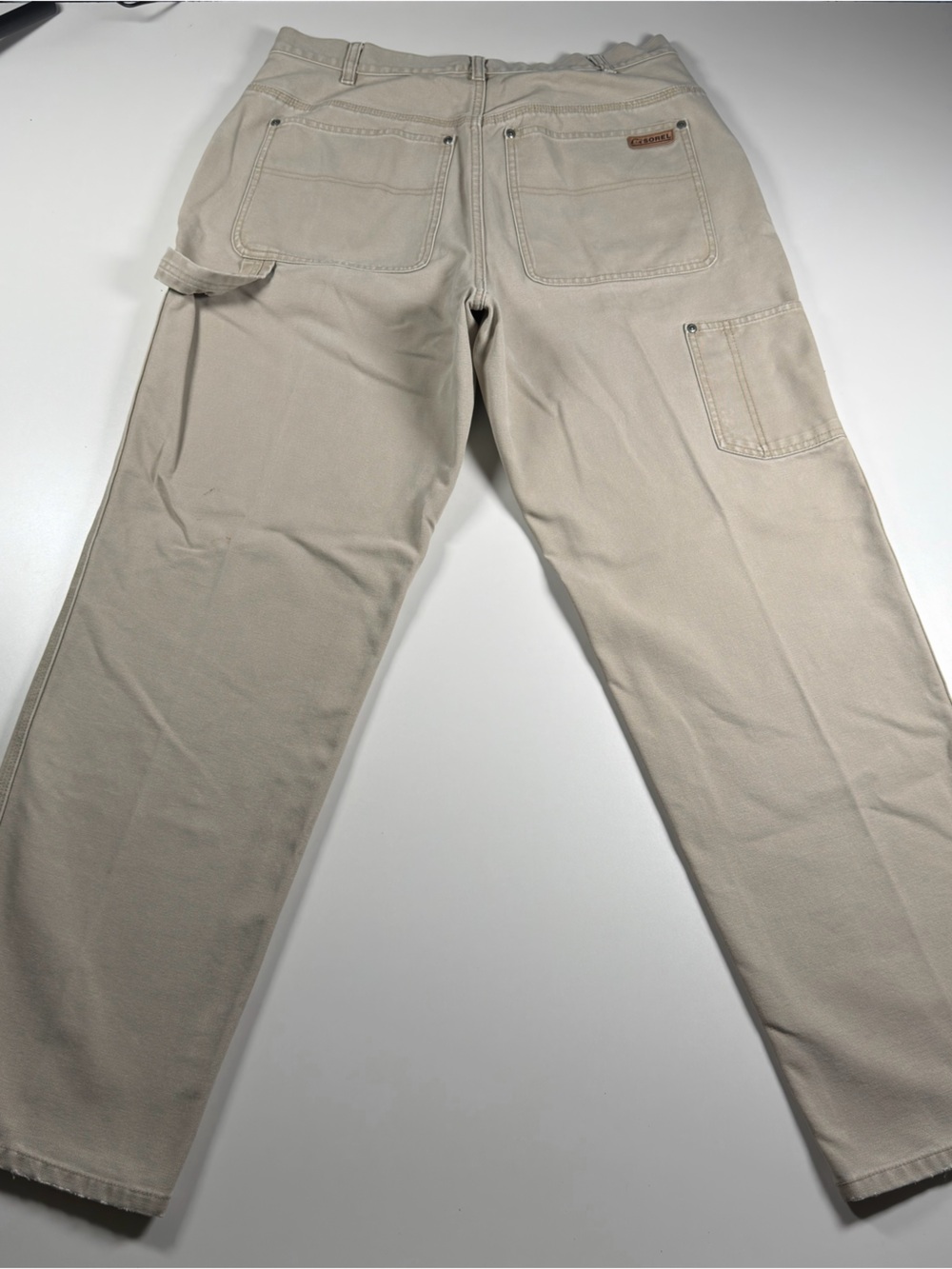 Sorel Men’s 36x32 Heavy Duty Duck Canvas Carpenter Utility Pants Tan Workwear